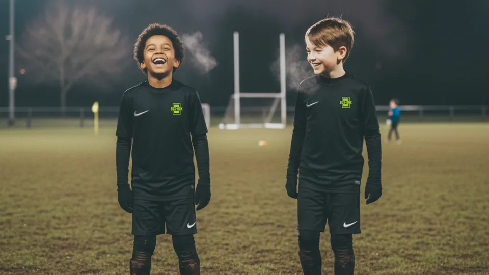 Young Box to Box Academy players at a football training session