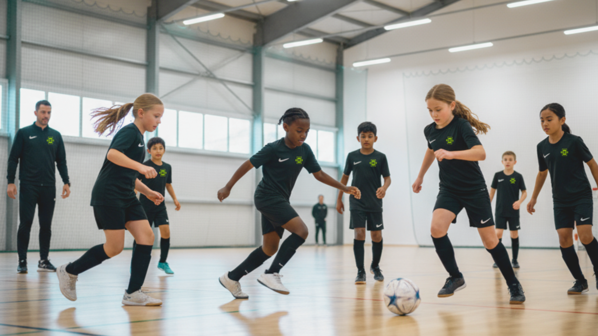 Youth football coaching session at Box to Box Academy in Wolverhampton